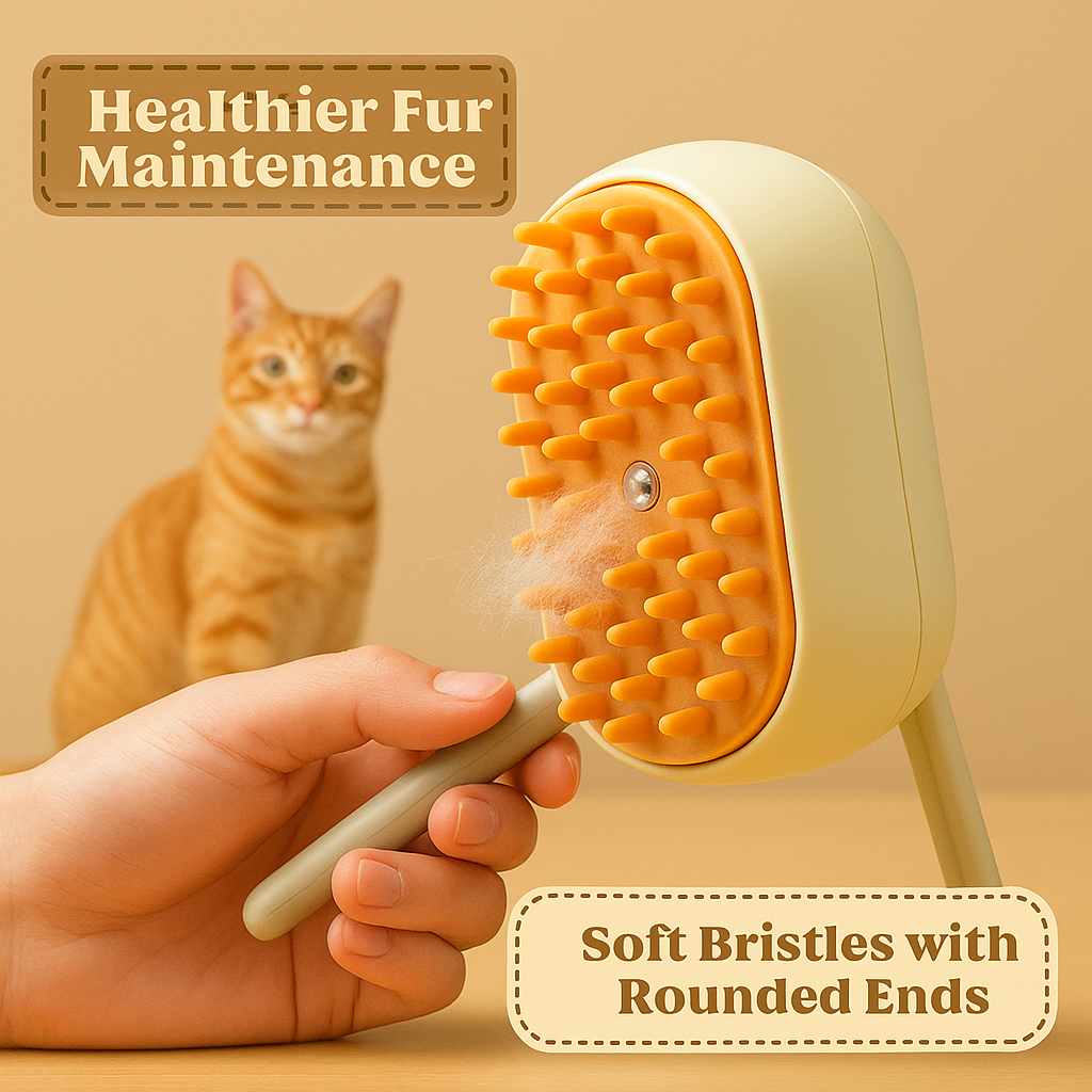 Pet Spray Massage Brush – Massaging Brush with Spray and One-Button Hair Removal