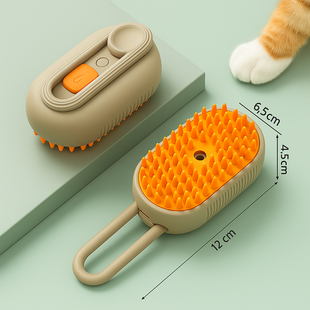 Pet Spray Massage Brush – Massaging Brush with Spray and One-Button Hair Removal